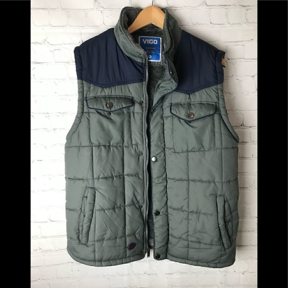 Vigo Blue Gray Vest 100% Nylon XL